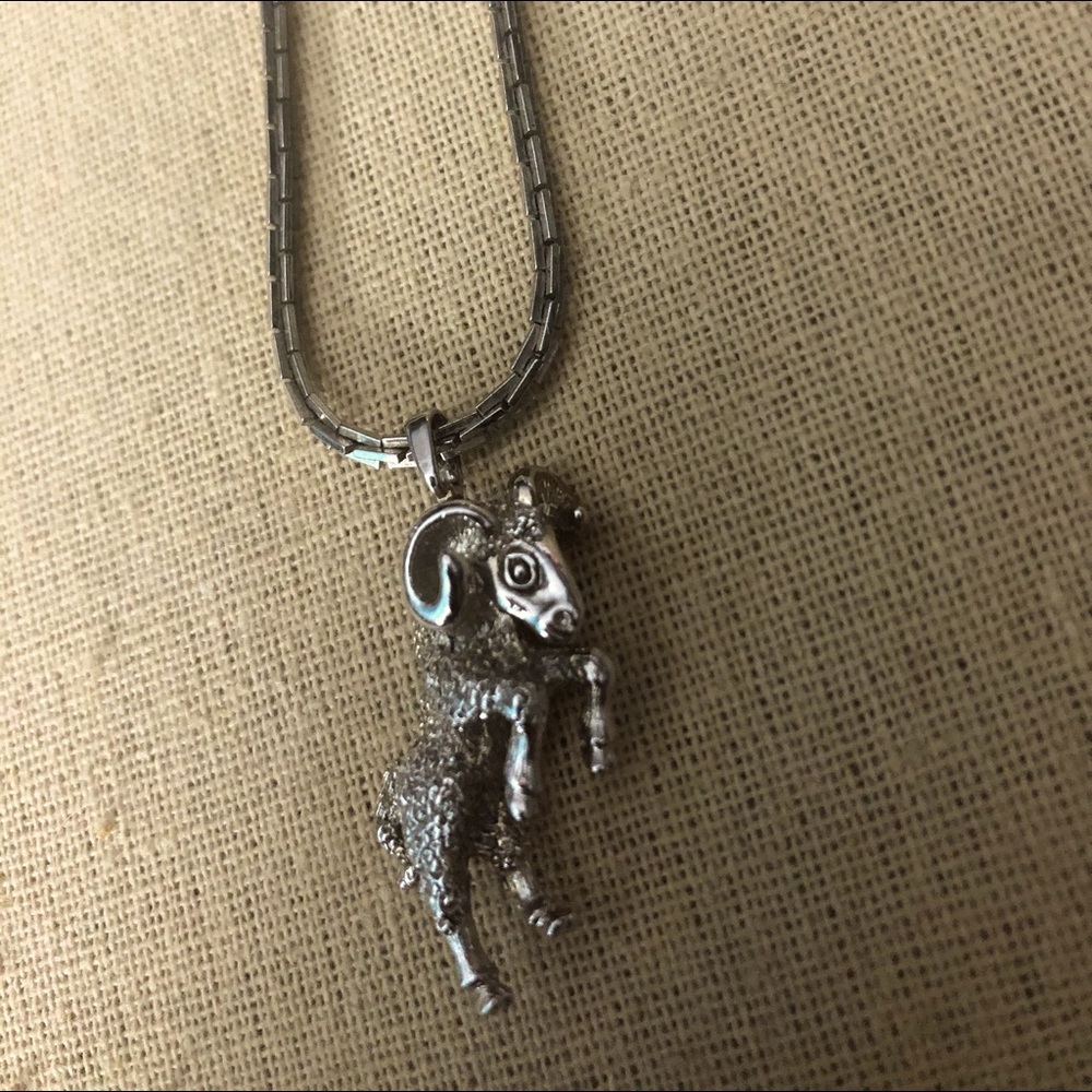 Vintage Monet Aries zodiac sign necklace